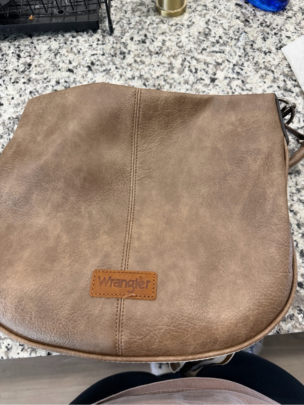 Wrangler Tan Faux-Leather Crossbody Bag and wallet